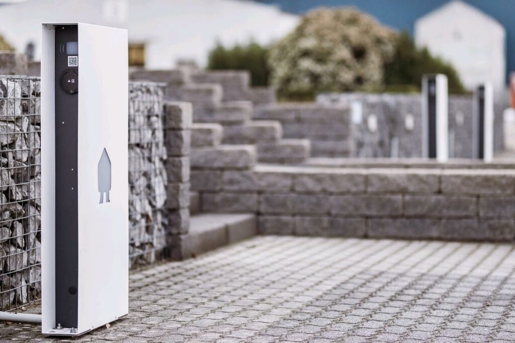 Smappee EV Base EV Charging Station installed in outdoor carpark